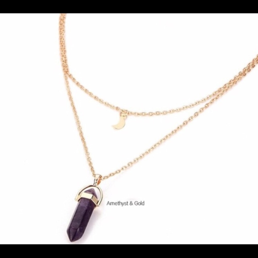 Moon amethyst necklace